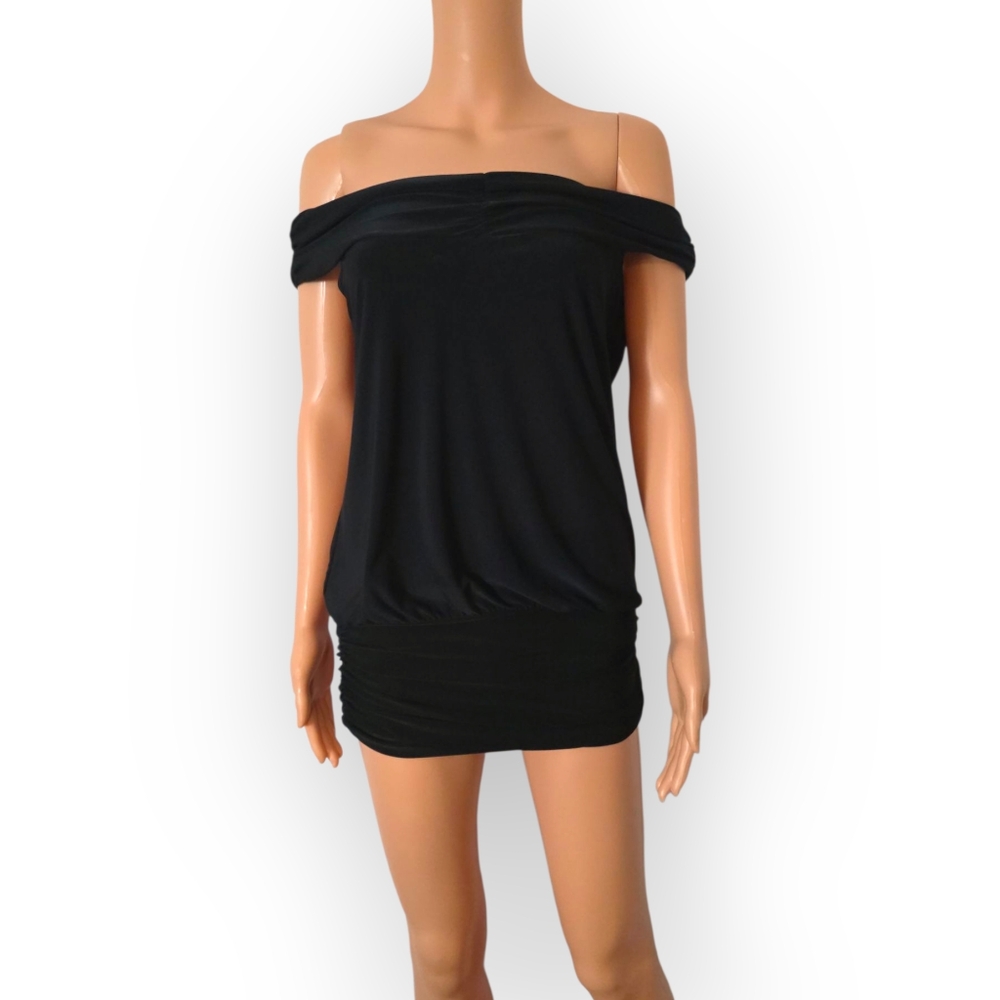 Off-Shoulder Black Mini Dress